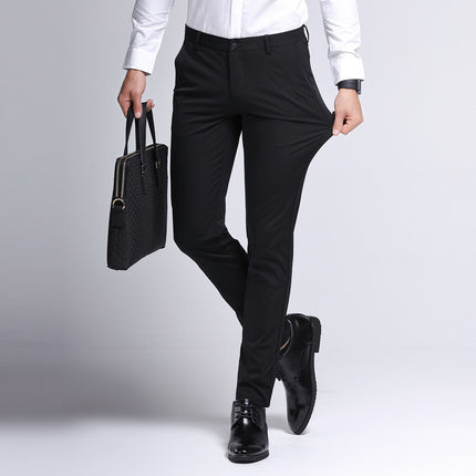 2025 New Men's Autumn Straight Pants Youth Men's Pants Business Casual Pants Non-ironing Slim-fit Small Leg Pants