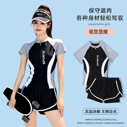 Swimsuit Female Sports Girl Conservative Girl Split Boxer Swimming Pool Swimsuit Hot Spring New 2025 Hot Style Slimming Look