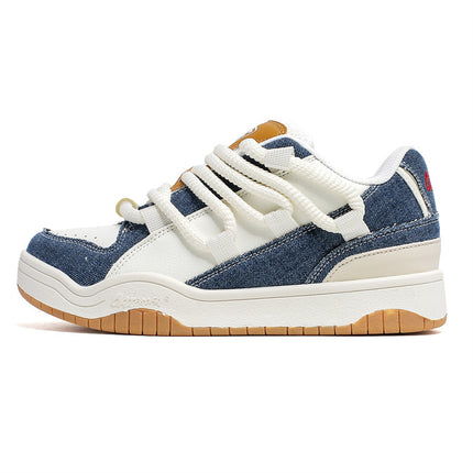 National Fashion couple shoes casual sneakers 2024 spring and summer new retro sports white shoes men's platform bread shoes