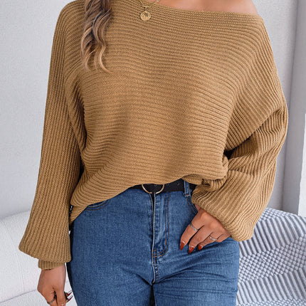 Clearance Sale Real Photos Autumn and Winter Casual Loose Solid Color Batwing Sleeve Pullover Sweater Independent Cross-Border European and American Women's Fashion