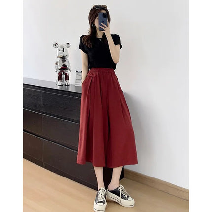 Dipped 2024 New Women's Clothing Spring and Summer Casual High-end Slim Ice Silk Small Yamamoto Wide Legs Casual