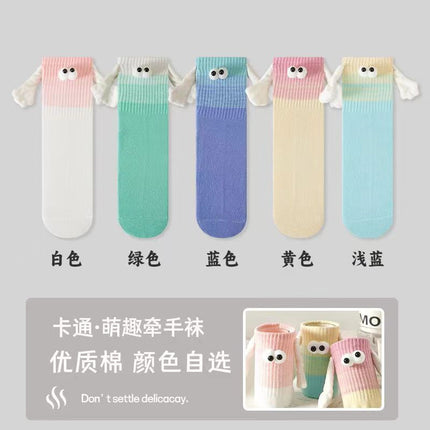 [in stock and fast delivery] Amazon temu AliExpress Cross-border Special for Embroidery Eye Holding Socks Magnetic Lovers Socks
