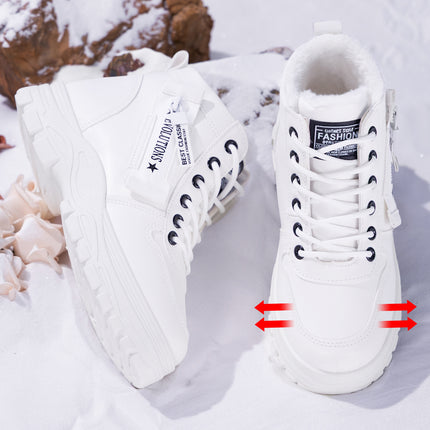 Women's Cotton Shoes Cross-Border Height-Increasing Shoes New Large Size Fashionable Cotton Boots Thick-Soled Comfortable Long Boots Cold-Proof Warm Boots