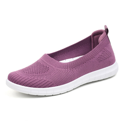 Cloth Shoes for Women, Slip-On Summer Shoes, Flat-Soled Shoes, Breathable Soft-Soled Casual Mom Shoes, Women's Flat-Heeled Shoes, Breathable and Comfortable