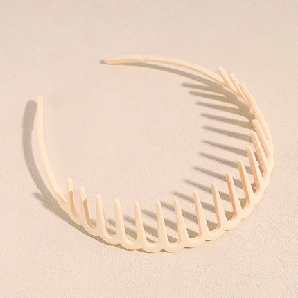 Japanese and Korean Style Simple Candy Color Large Wave Hair Band Internet Popular Non-Slip Toothed Headwear Outgoing Hair Pressure Wash Hair Band
