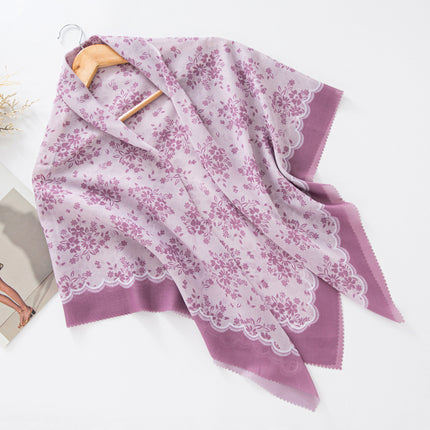 Cross-Border New Product Voile Print 110 Square Scarf Classic Lace Scarf Turban Malaysian Shawl