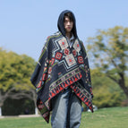 Cloak with hat-navy blue