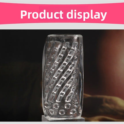 Male Masturbator Glans Exercise Sucking Pocket Pussy Transparent 9cm Masturbation Cup Penile Massager Sex Toys for Men Blowjob