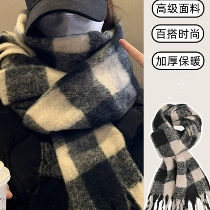 Cross-Border Scarf New Imitation Cashmere Scarf for Women Autumn and Winter Thickened Warm Shawl Solid Color Student Scarf for Men Wholesale