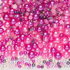 3-10mm flatback pearl resin rhinestones mixed assortment, 30g/pack / Semi-round pearl mixed rose red ab series—q