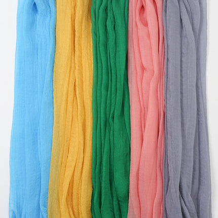 New Pure Color 30D Chiffon Silk Scarf, Fashionable Oversized Chiffon Beach Towel, Travel Sun Protection Gauze Scarf, Spot Wholesale