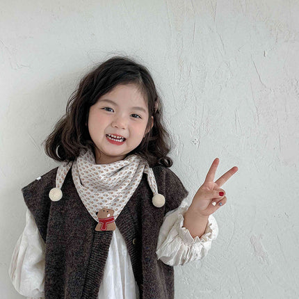 Children's Scarf Autumn and Winter Baby Super Cute Triangle Scarf Baby Warm Scarf Boy Baby Girl Cute Versatile Scarf
