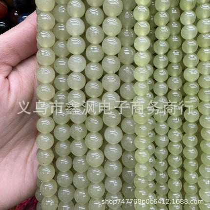 Optimized Sapphire Xiu Jade Round Beads Plus Color Hetian Jade Beads DIY Jewelry Accessories Hot Selling Semi-Finished Products Wholesale