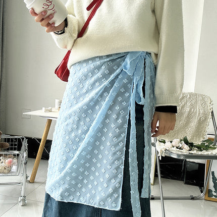 Drop pool knitted ~ stacked mesh skirt women's Korean new one-piece skirt curtain blouse hem lace fart curtain