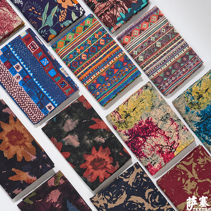 Hemp Cotton Digital Printed Fabric Yunnan Lijiang Retro Bohemian Fabric Hotel Pillow Bar Tablecloth