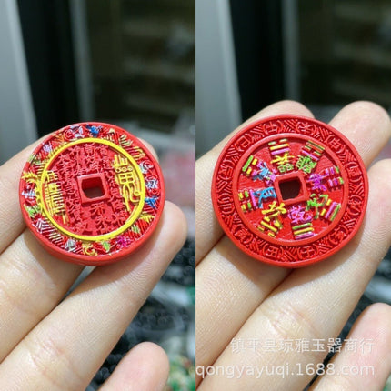 Live broadcast cinnabar mountain ghost copper pendant gold-plated inlaid mountain ghost money pendant this year men's and women's purple gold sand pendant