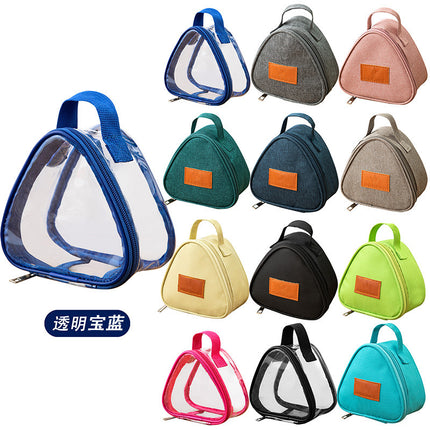 Triangular Lunch Box Handbag Polyester Rice Ball Insulated Lunch Box Bag Thickened Aluminum Foil Office Worker Lunch Bag Student Lunch Bag