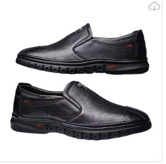 Cross-Border Men's Shoes, Breathable Leather Shoes, Business Fashion, Soft-Soled Casual Men's Shoes, Middle-Aged and Elderly Dad's Shoes, Doudou Men's Shoes