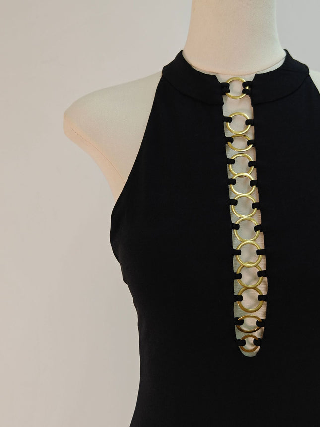 2025 New High Quality Hollow Hot Girl Gradient Metal Ring Tight Neck Jompon Women's New Adjustable