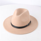 [flat brim jazz belt] khaki / Adjustable
