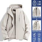 96888 same style for men and women - light khaki [three-in-one detachable] / S