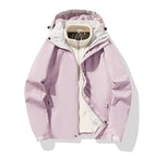 [female two-piece set]-warm white/ hibiscus purple / M