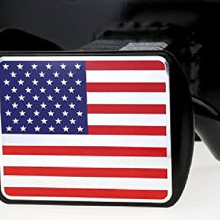 3D three-dimensional red national flag metal trailer hook dust plug car plug cover trailer square port plug American trailer cover