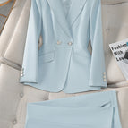 8503 light blue Top Wide Leg Pants / 4 XL
