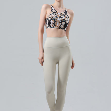Foreign Trade Color Yoga Clothing suit Sports Bra Underwear Women's Gather Sexual Beauty Vest Cross Sling Fitness Pants