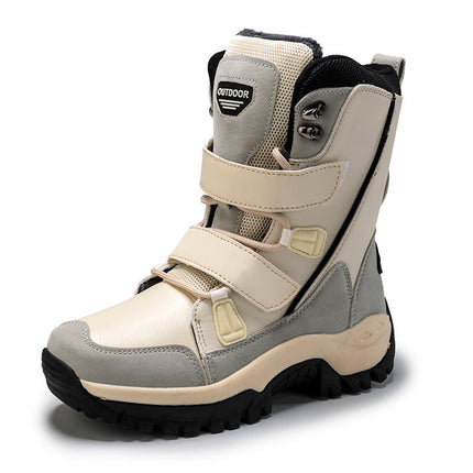 Winter Outdoor Snow Boots for Women Mid-Calf Plus Velvet Warm Mountaineering Travel Shoes Ski Shoes Snow Boots Trendy Shoes