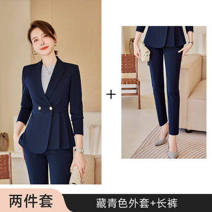 Suit suit Women's Autumn New Business Wear Fashion Elegant Goddess Fan Suit Dress Hotel Manager Work Clothes