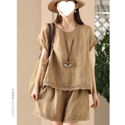 Single/Set Short Sleeve 2024 Summer New Artistic Irregular T-Shirt Loose Plus Size Two-Piece Set Women