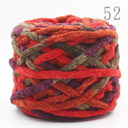 Factory wholesale 100g thick ice strip wool single-strand woven wool ball hook crochet slippers thread self-woven wool ball