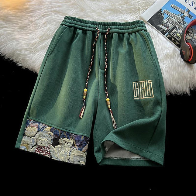 Wholesale Waffle Casual Shorts Men's Summer 2025 New National Fashion Brand Loose Sports Beach Pants