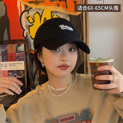 Duck Tongue Hat Women's Baseball Cap 2025 Spring and Summer New Hard Top Wide Big Brim Big Face Shown Face Small Deep Top Deepening