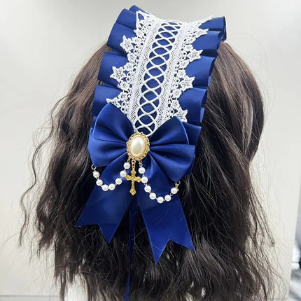 Lolita Hair Band Headwear Lolita Gothic Dark Collection Cross with Angel Handle Sweet Hair Accessories