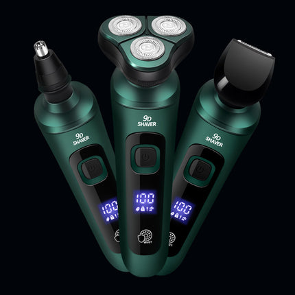 Cross-Border New 9D Floating Electric Shaver Intelligent Digital Display Beard Shaver Full Body Washable Multi-Function Shaver