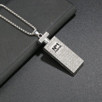 Summer Hip Hop Necklace Smiley Robot Perfumery Bottle Didi Trendy Street Dance Sweater Chain Fashion Personalized Jewelry