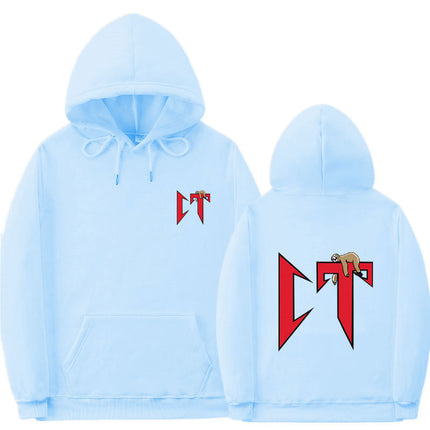 European Size Rib Bottom Fashion Printed Sweatshirt Loose Hoodie Men's and Women's Casual Sports Sweatshirt