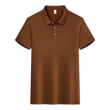 High-Quality Ice Silk Short-Sleeved Polo Shirt with Custom Printed Logo, Summer Breathable Lapel Quick-Drying Work Clothes, Work Clothes Printing