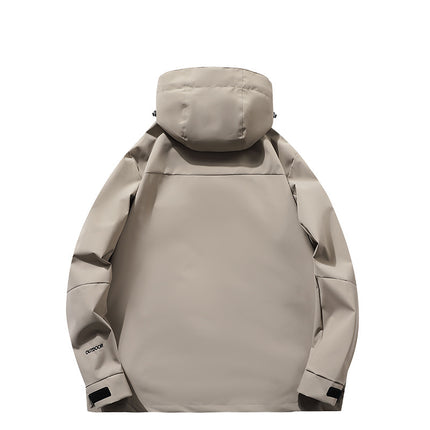 Men's and Women's Couple's Outdoor Jacket Spring and Autumn New Men's Jacket Removable Cap Windproof Jacket for Youth