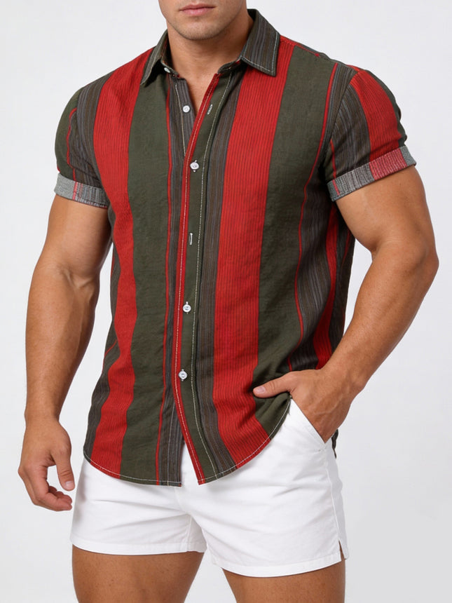 2026 Amazon Foreign Trade Men's Short-Sleeve Shirts, Men's Collared Printed Shirts, Men's Hawaiian Floral Shirts
