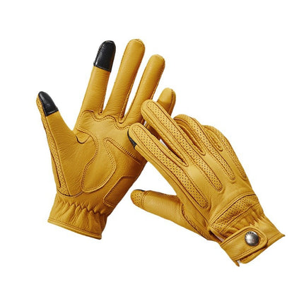 Korean Motorcycle Gloves Summer Touch Screen Shock-Absorbing Breathable Retro Sheepskin Electric Vehicle Bicycle Riding Gloves