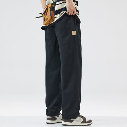 American Pure Cotton Cargo Pants Men's Loose Straight 2025 Spring, Autumn and Summer New Casual Sports Wide-Leg Long Pants