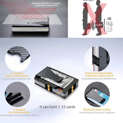 Cross-Border Aluminum Alloy Card Holder Rfid Anti-Theft Metal Wallet Men's Ultra-Thin Credit Card Holder Normcore Card Holder