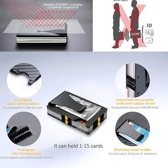 Cross-Border Aluminum Alloy Card Holder Rfid Anti-Theft Metal Wallet Men's Ultra-Thin Credit Card Holder Normcore Card Holder