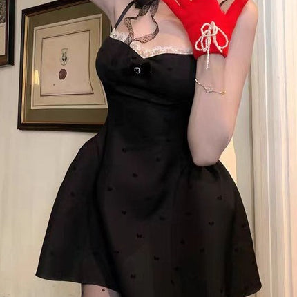 Swan er French dress Women's 2025 Early Spring New Sexy Backless Slip Skirt A- line Skirt Waist Skirt