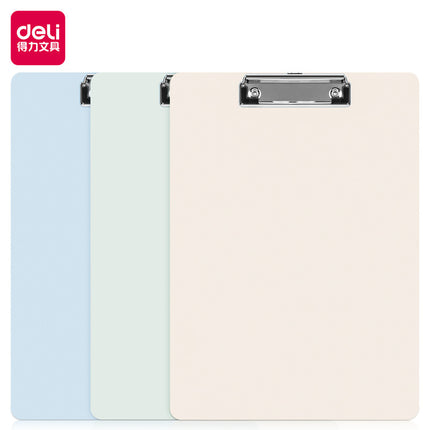 Deli 72641 Plastic Board Clip A4 Writing Clipboard Folding Board Clip Backing Board Clip Three Colors Available