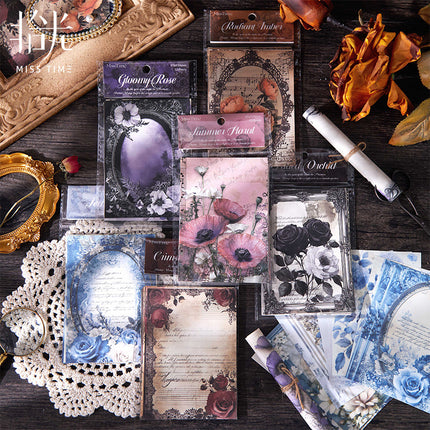 Light-Picking Retro Handbook Material Paper Flower Shadow Broken Seal Series Creative Flower Background Base Material Decorative Paper