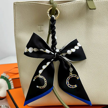 High-grade Handbag Handle Ribbon Bag Handle Handle Accessories Silk Scarf Handbag Tie Bag with Decorative Ribbon Pendant
